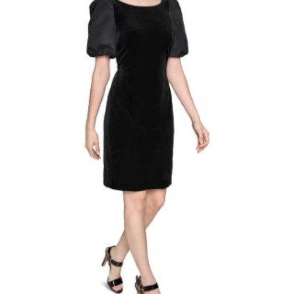 KARL LAGERFELD PARIS Elegant Black Puff Sleeve Dress - Picture 11 of 16